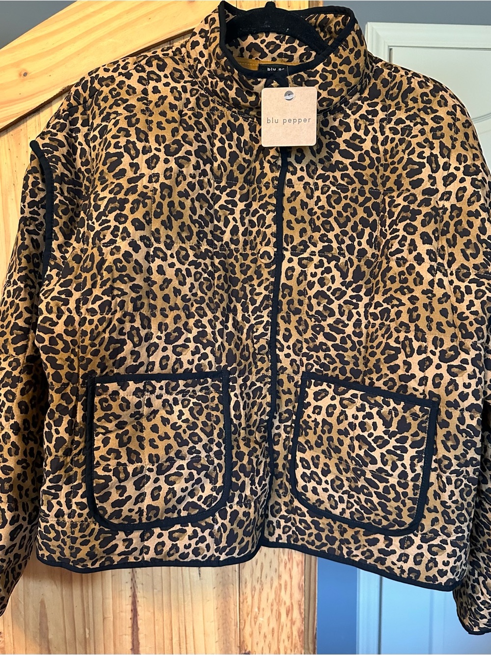 New lightweight quilted animal print jacket